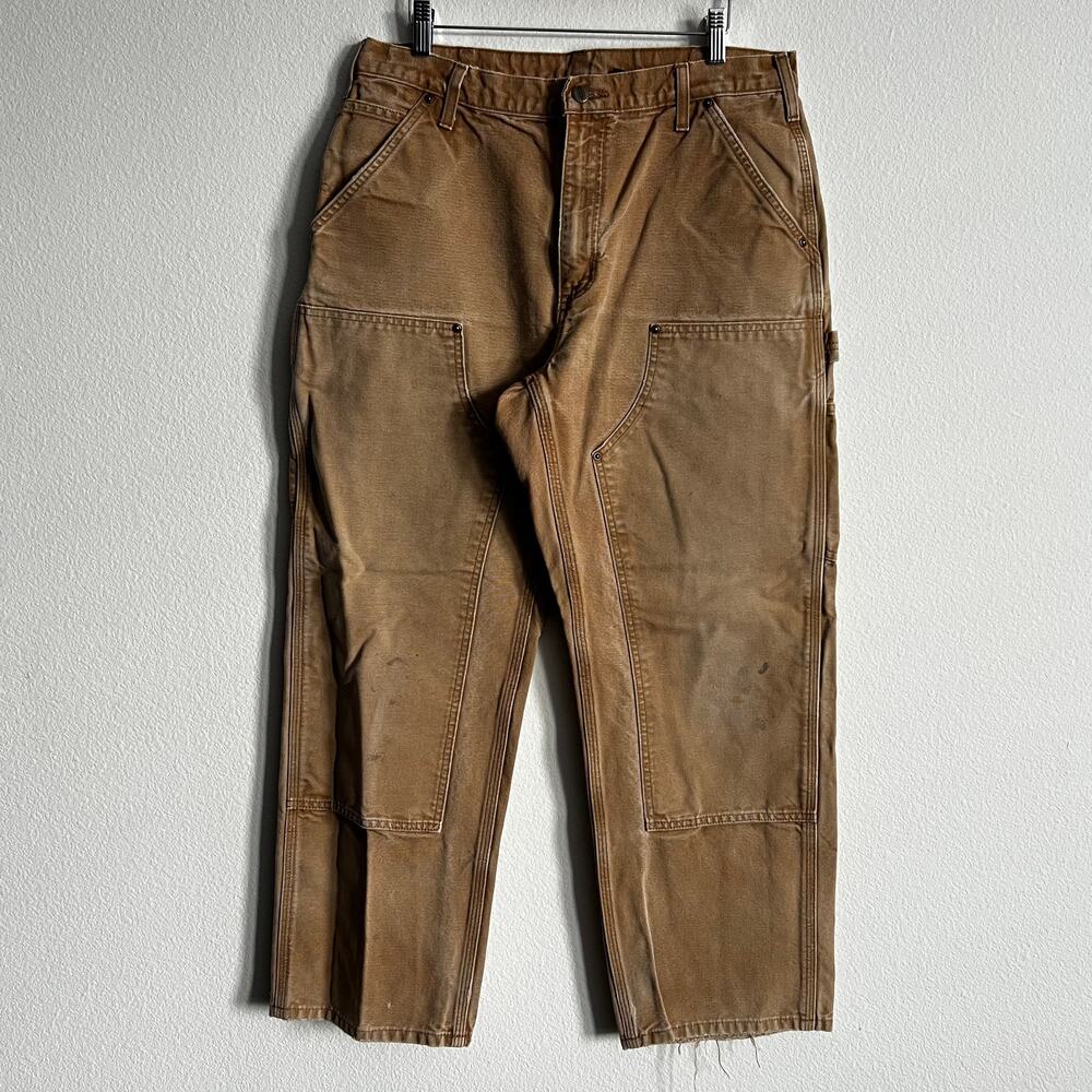 Carhartt B136 BRN faded brown double knee work wear carpenter pants